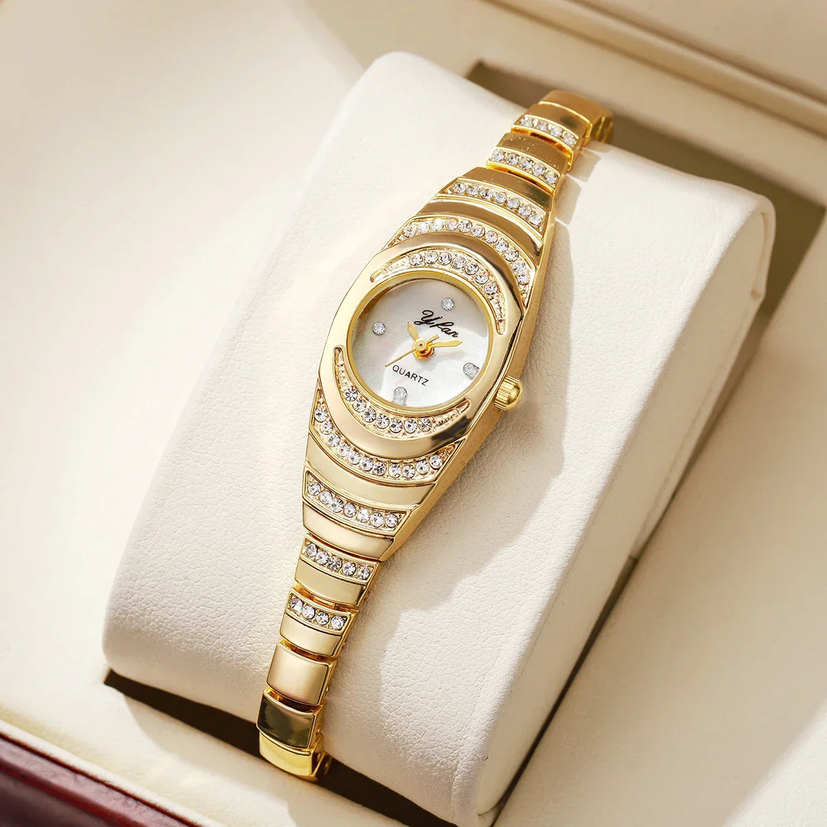 Elegant Women Watches Fashion Rhinestone Ladies Quartz Watch Bracelet Wristwatches Reloj Mujer(Without Box)