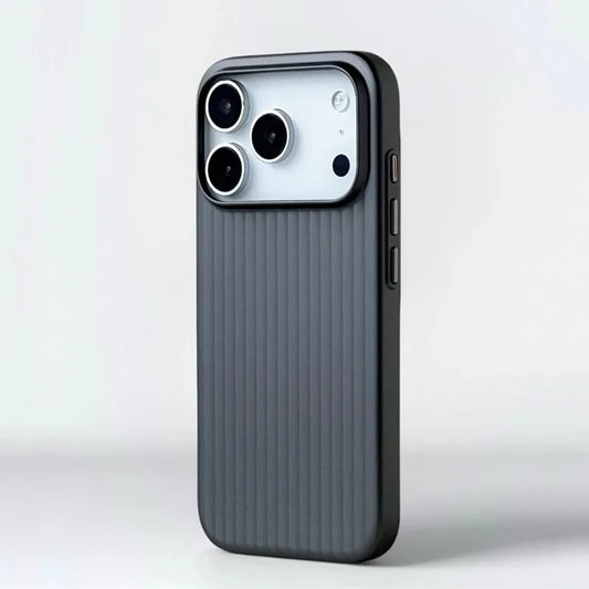 Stripes Metallic Paint Armor Case For iPhone 17 Air 16 15 14 13 Pro Max Shockproof Camera Protective Slim Matte PC Funda