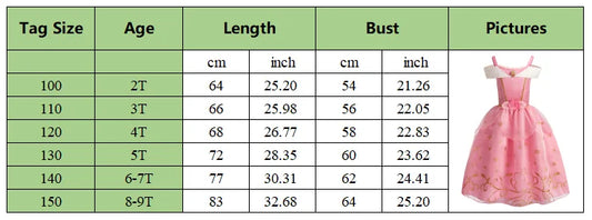 Girls Costume Sleeping Beauty Aurora Princess Party Rapunzel Halloween Snow White Cosplay Costume Kid Cinderella Dress up