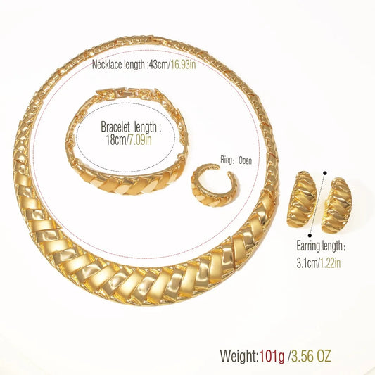 2025 New Fashion Women Jewelry Set Design Irregular Geometry Jewellery 18K Gold Plated Wedding Birthday Party Gift