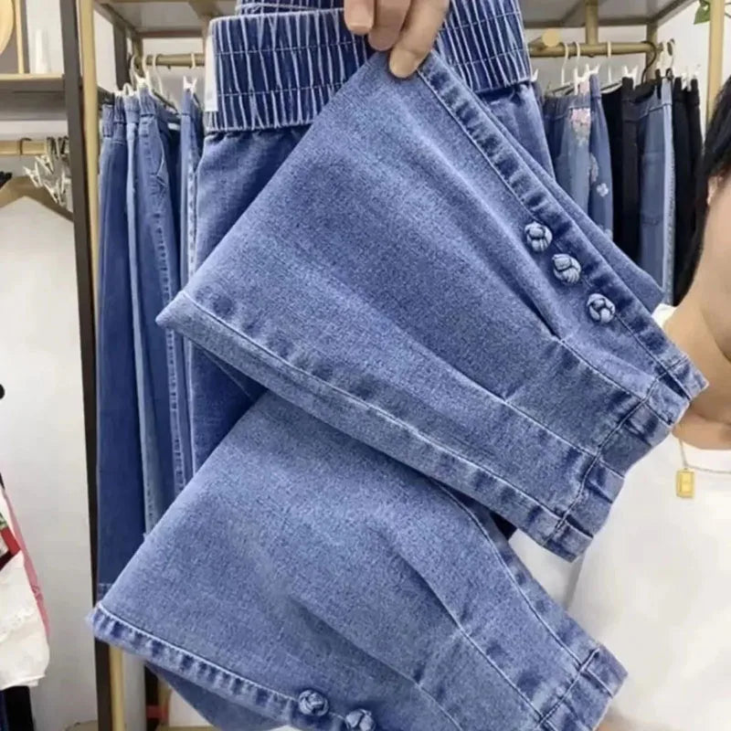 Women Jean Loose Straight Ankle-Length Cowboy Pants