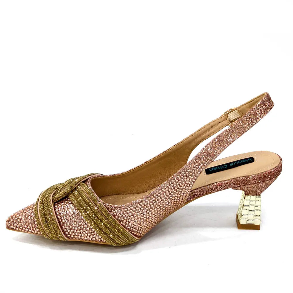 Temperament New Women's Shoes Wedding Shoes Ladies Dress Shoes Rhinestone Leather Italian Elegant Women Party Pumps