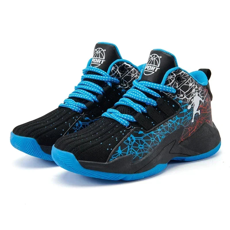 New Children's Sports Shoes Medium and Large Children's Mesh Boys Training Shoes Boys Basketball Footwear 2024 Spring and Summer