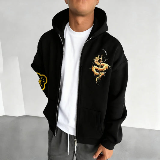 Zipper Hoodie Men's and Women's Autumn/Winter Agatsuma Zenitsu Printed Casual Sports Sports Sweater Top