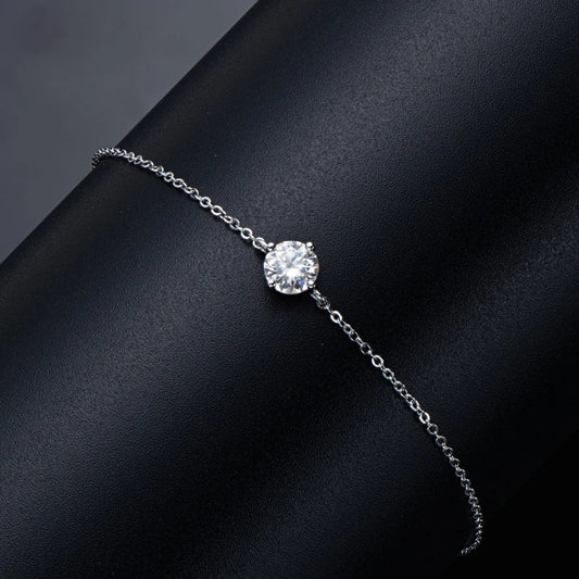 Real 6.5MM 1 Carat D Color Moissanite Bracelets For Women 100% 925 Sterling Silver Sparkling Wedding Party Fine Jewelry