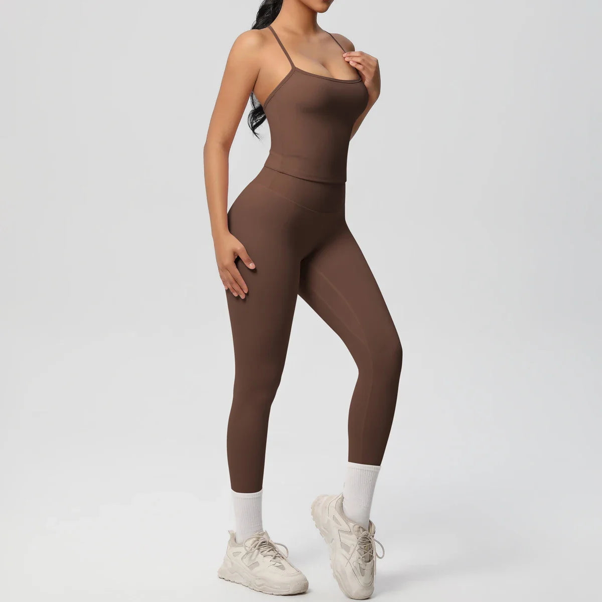 Halter Yoga Top Set Fitness Gym Suit Training Sleeveless Sport Gym Tops Crossover Back Sports Underwear Tummy Control Slimming