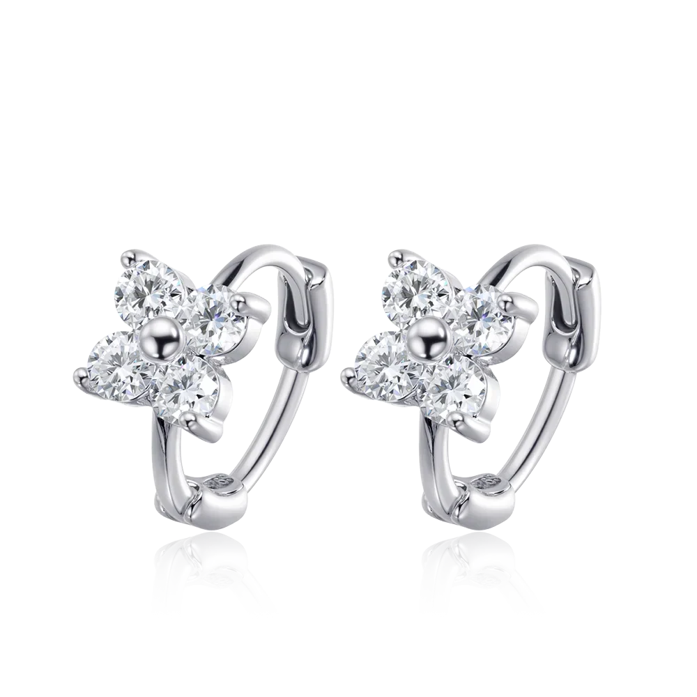 3mm D Color Moissanite Hoop Earrings for Women GRA Certified Round Brilliant Cut Moissanite s925 Silver Dainty Earring