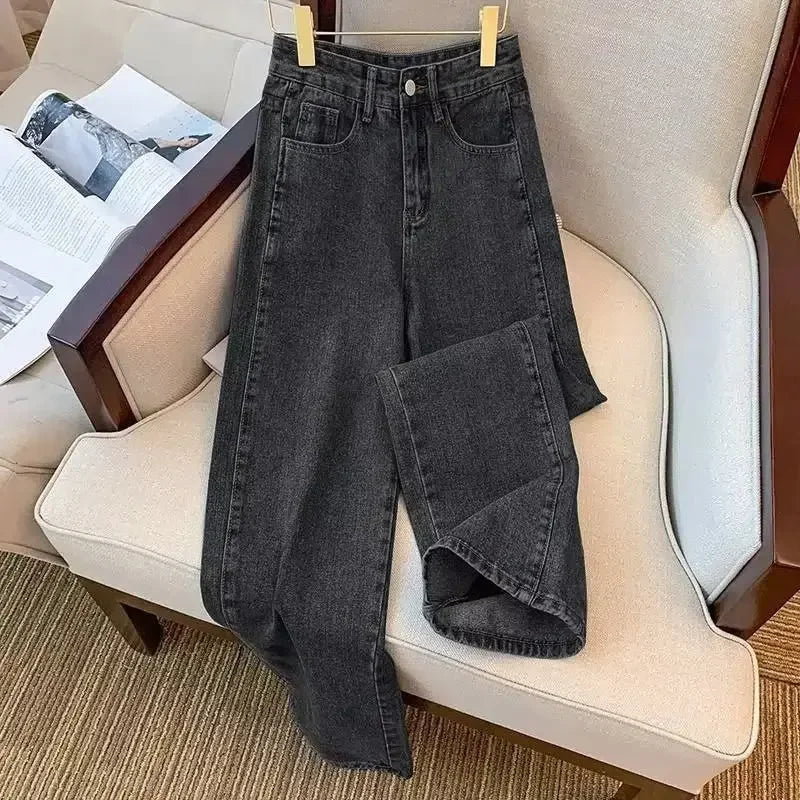 High-waisted Jeans Versatile Loose-fit Bottoms