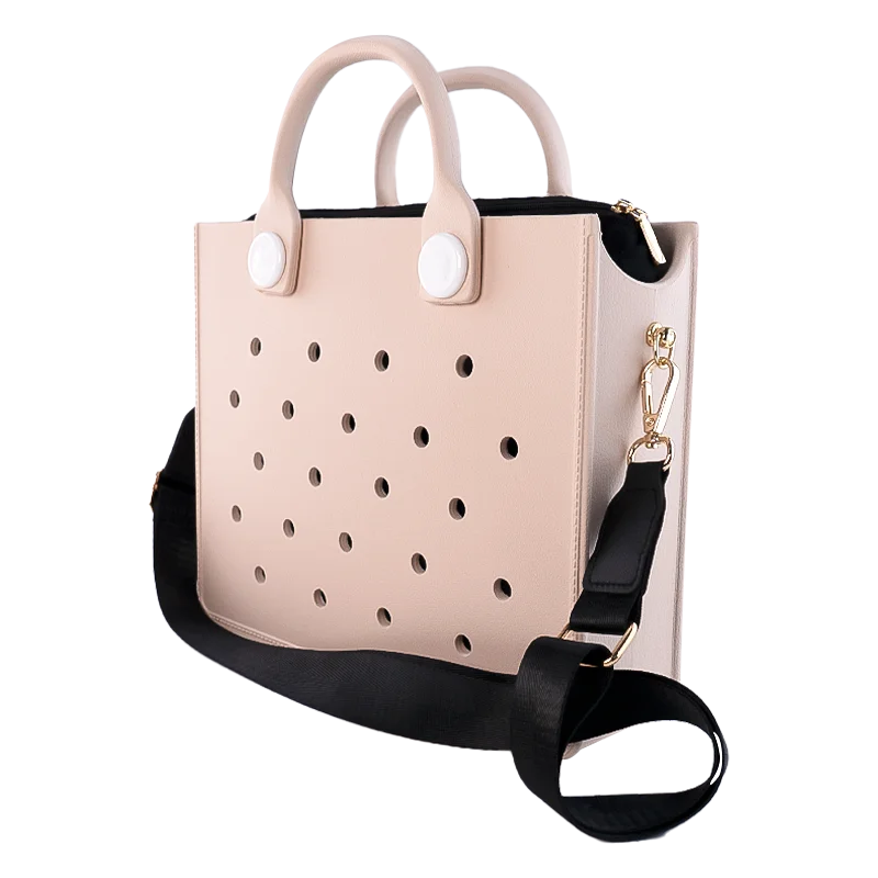 Large Leather Shoulder Bag Handbag Tote Bag Storage for Women Casual Waterproof Beach Bag Hole Fit Charm Fashion Storage Bag