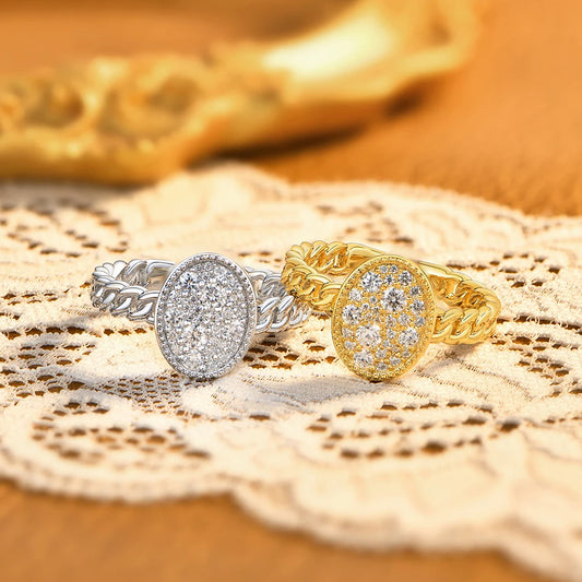 New Original Full Moissanite Rings for Women s925 Sterling Silver Ring Fried Dough Twists Light Luxury Wedding Jewelry