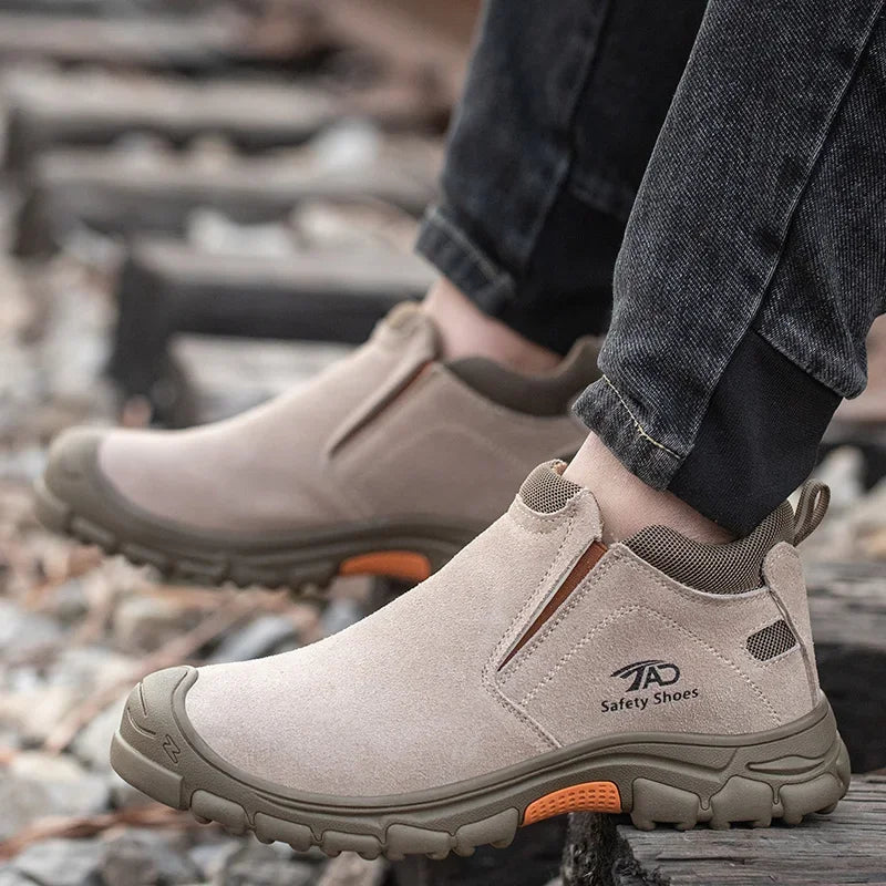 Low Cut Welding Safety Boots for Men Anti-smashing Construction Work Shoes Puncture Proof Indestructible Shoes Safety Work Boots