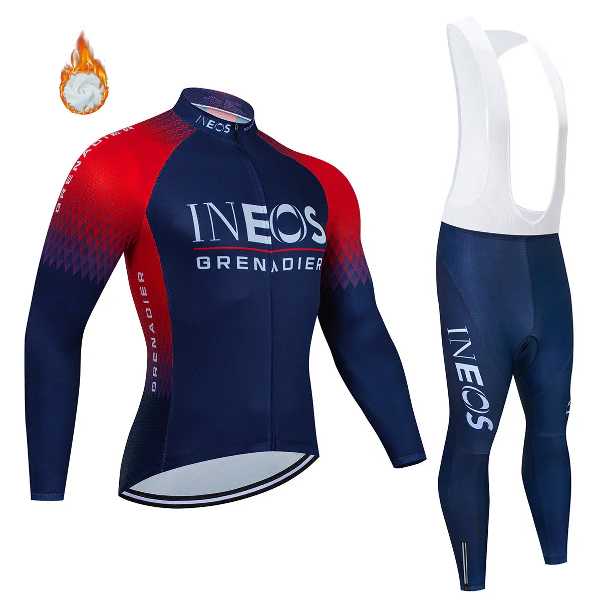 Ineos Grenadier Pro Team Tricuta Cycling Man 2022 Men's Bicycle Clothing Gel Clothes Jacket Bib Jersey Set Winter fleece Suit