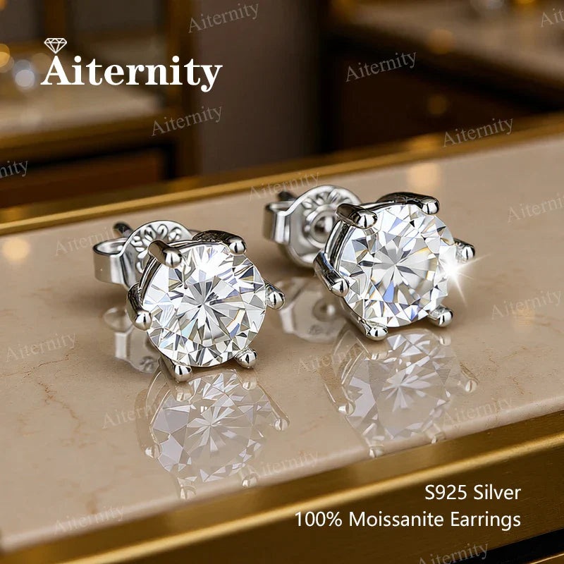 GRA Certificate Promotion 100% Moissanite Earrings for Women Pass Diamond Test Pen Ear Studs 925 Sterling Silver Fine Jewelry
