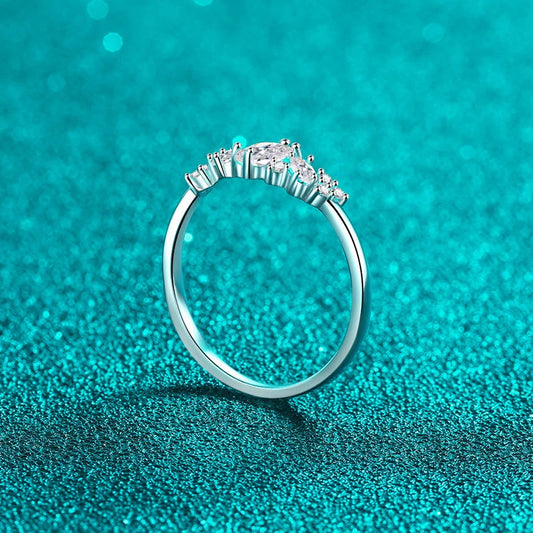 Full Moissanite Rings for Women 925 Sterling Silver Marquise cut Moissanite Lab Diamond Wedding Ring Gemstone Band