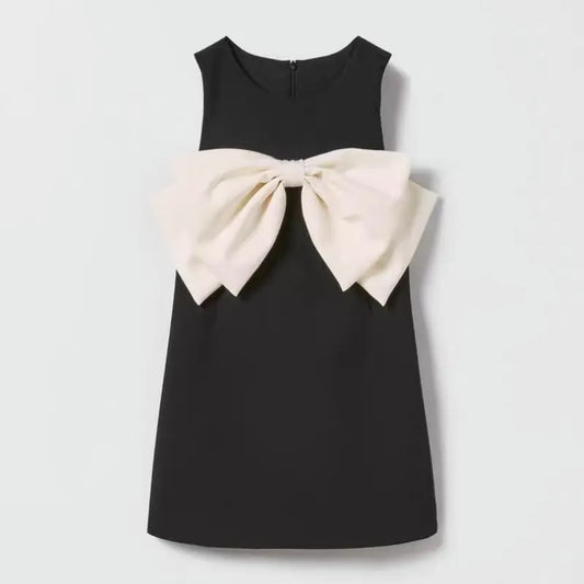 Fashion Baby Girl Princess Vest Dress Toddler Child Bow Vestido Black Sleeveles Frocks Party Pageant Birthday Baby Clothes 2-10Y