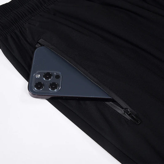 New Comfortable Ice Silk Men's Sports Pants Breathable Sweat-absorbing Quick Drying Outdoor Comfortable Running Pants