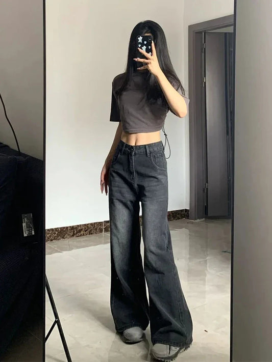 Y2K Slimming Pear-Shaped Loose Straight Bell Bottoms