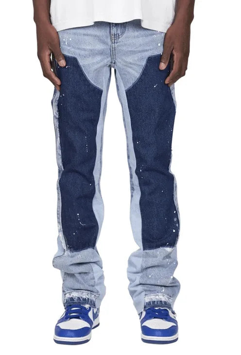 2025 Trendy High Street Brand Men's Jeans Loose Fit Straight Leg Casual Drag Trousers American Style Vintage Vibe Micro Flare