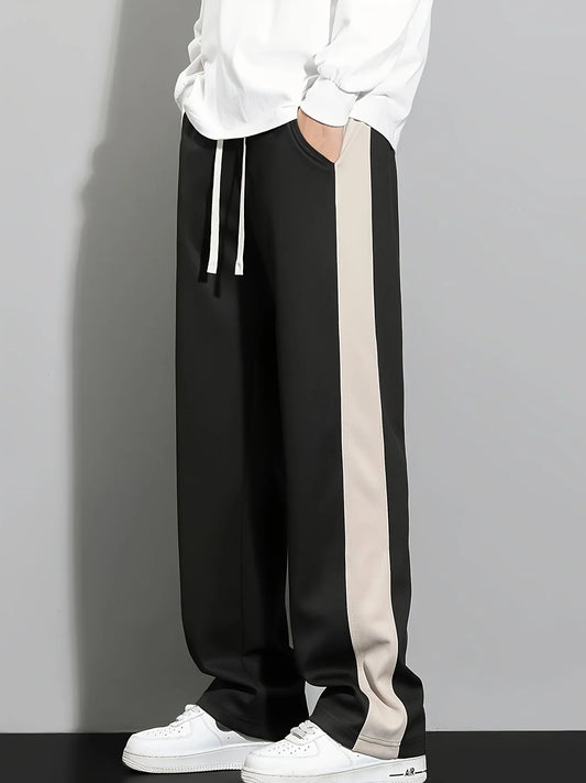 Men's contrasting sports casual pants, comfortable and versatile