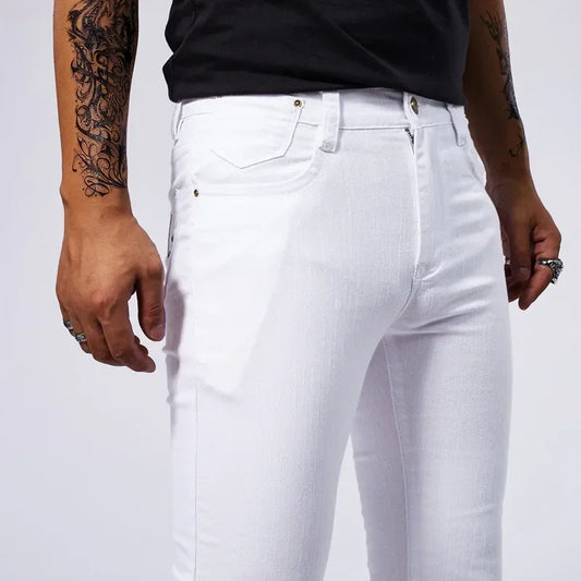 Men's White Casual Jeans New Denim Pants Comfortable Fashion Stretch Slim Fit Straight Trousers Male Clothing Streetwear Jeans