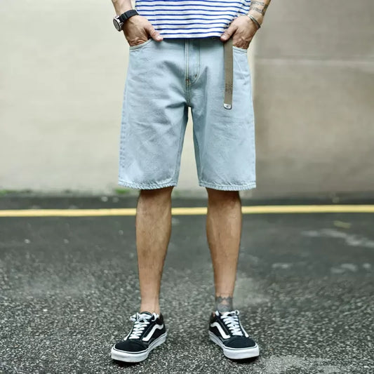 Men Shorts Jean Shorts Indigo Selvedge Denim for Summer Casual Regular Fit