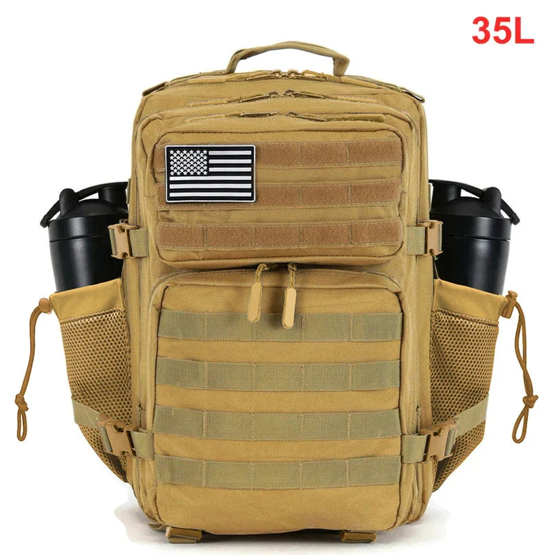 35L Tactical Backpack for Women Men Molle Outdoor Travel Camping Hiking Bag Sports Weekend Athlete Gym Rucksack Dual Cup Holders