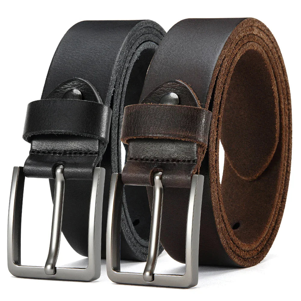 Antique High-quality Metal Needle Buckle High-quality Top Layer Cowhide Men's Casual Belt with Multiple Colors To Choose