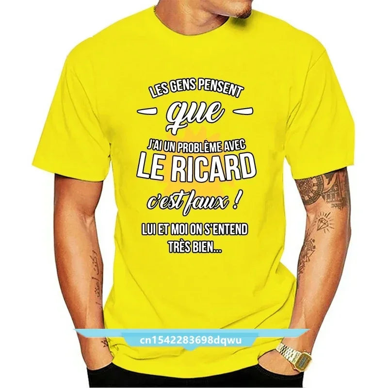Les Gens Pensent Gue J Ai Un Probleme Avec Le Ricarrdd T Shirt Design Famous Natural Custom Tshirt Euro Size Top Tee New Arrival