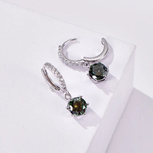 925 Sterling Silver 1 Carat Moissanite Drop Earrings for Women Charm Engagement Fine Jewelry Gift for Female Party Date