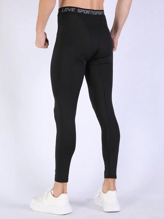 Men's high-stretch sports fitness tights running tights quick-drying breathable cool and dry compression pants