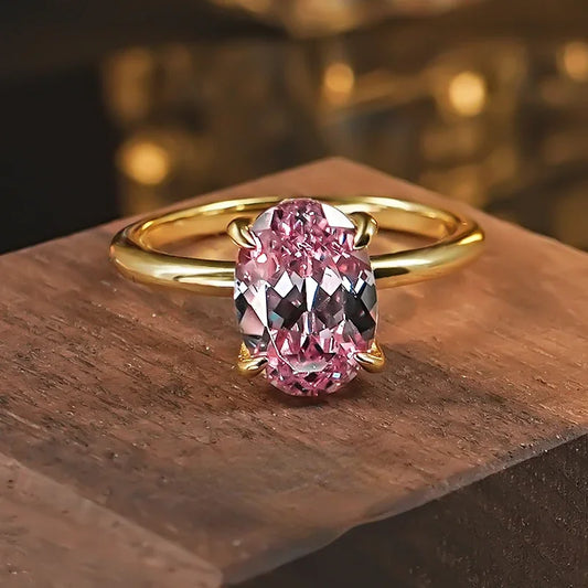 Afghan Dreamy Pink Tourmaline 925 Silver Ring Pigeon Egg Minimalist Ins Style Light Luxury Daily Fairy