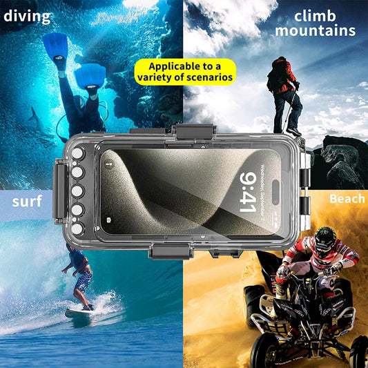 Bluetooth 30 Meter Deep Waterproof Case For iPhone 17 Air 16 15 14 13 12 Pro Max 11 Samsung Galaxy S25 S24 S23 S22 Ultra Note 20