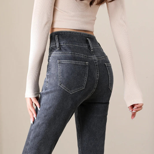 Woman Skinny Jeans High Waist Slim Korean Elastic Pencil Pants