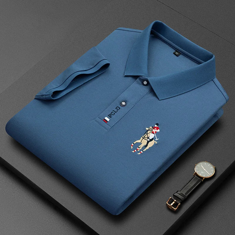 Paul Brand Genuine T-shirt Men's Short Sleeved Polo Shirt Summer High-end Embroidery Lapel T-shirt Trend