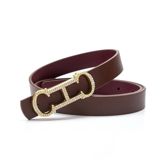 Luxury Brand Leather Belt Women Designer Alloy Buckle Genuine Leather Waist Strap Female Jeans Trouser Dress Waistband Belt