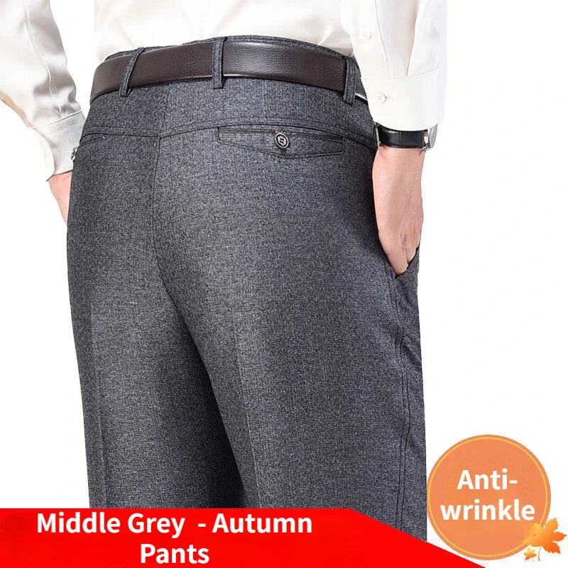 New Men's Autumn Thick Summer Thin Casual Suit Pants Classic Business Fashion Stretch Trousers Male Brand Clothes GOZBKF