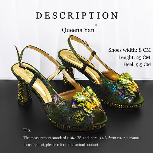 Essential for Banquets High Quality Designer Luxury Shoes and Bag Exquisite HandBag with Peep Toe Shoes Sexy High-Heeled