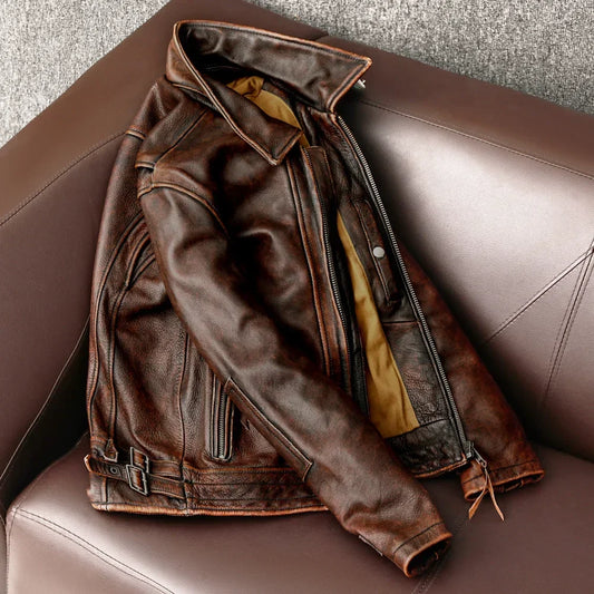 Jacket Vintage Coat Man Slim Fashion Biker Clothing Asian Size S-6XL M697 Dropshipping