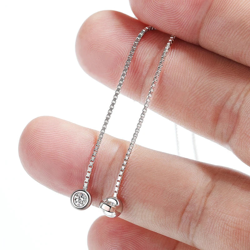 GRA 3mm Bubble Tassel Moissanite Drop Earrings for Women Sparkling 925 Solid Silver Womans Fine Jewelry Lab Diamond Chain