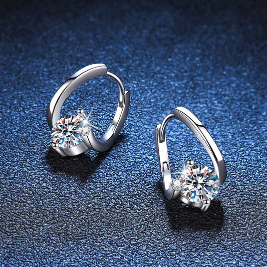 100% Real 2CT D Color Moissanite Hoop Earrings For Women Party S925 Sterling Silver Diamond Earring Fine Jewelry Wholesale