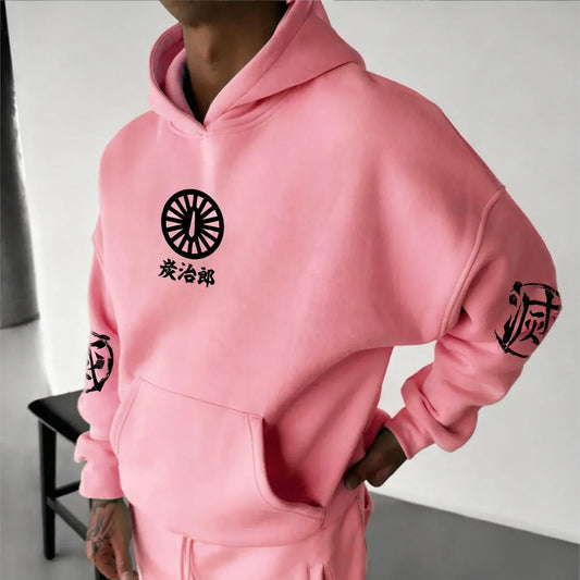 Hoodie 2026 Autumn/Winter Men's Kamado Tanjirou Anime Printed Casual Sports Parent Child Top