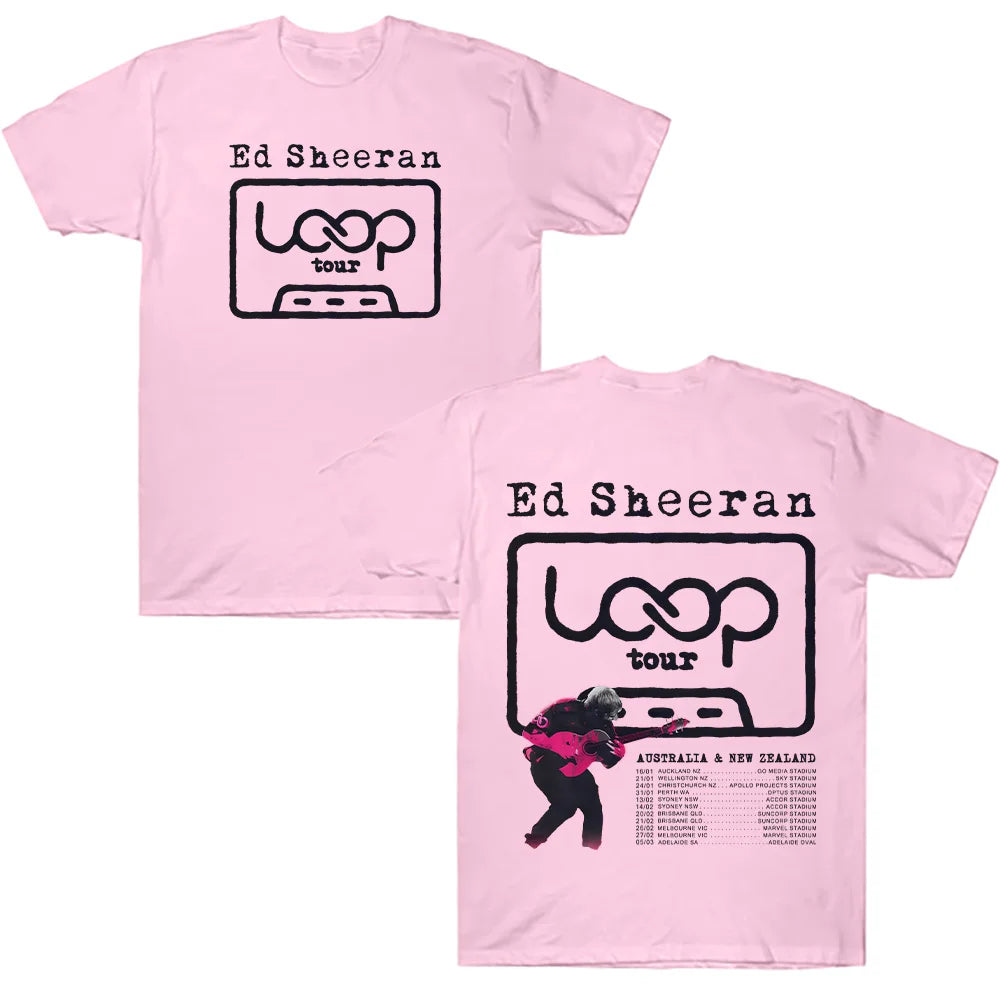 2026 New Ed Sheeran LOOP Australian Tour T Shirts Summer Fashion Women Men Streetwear Hip Hop Singer T-shirts for Fan Gifts