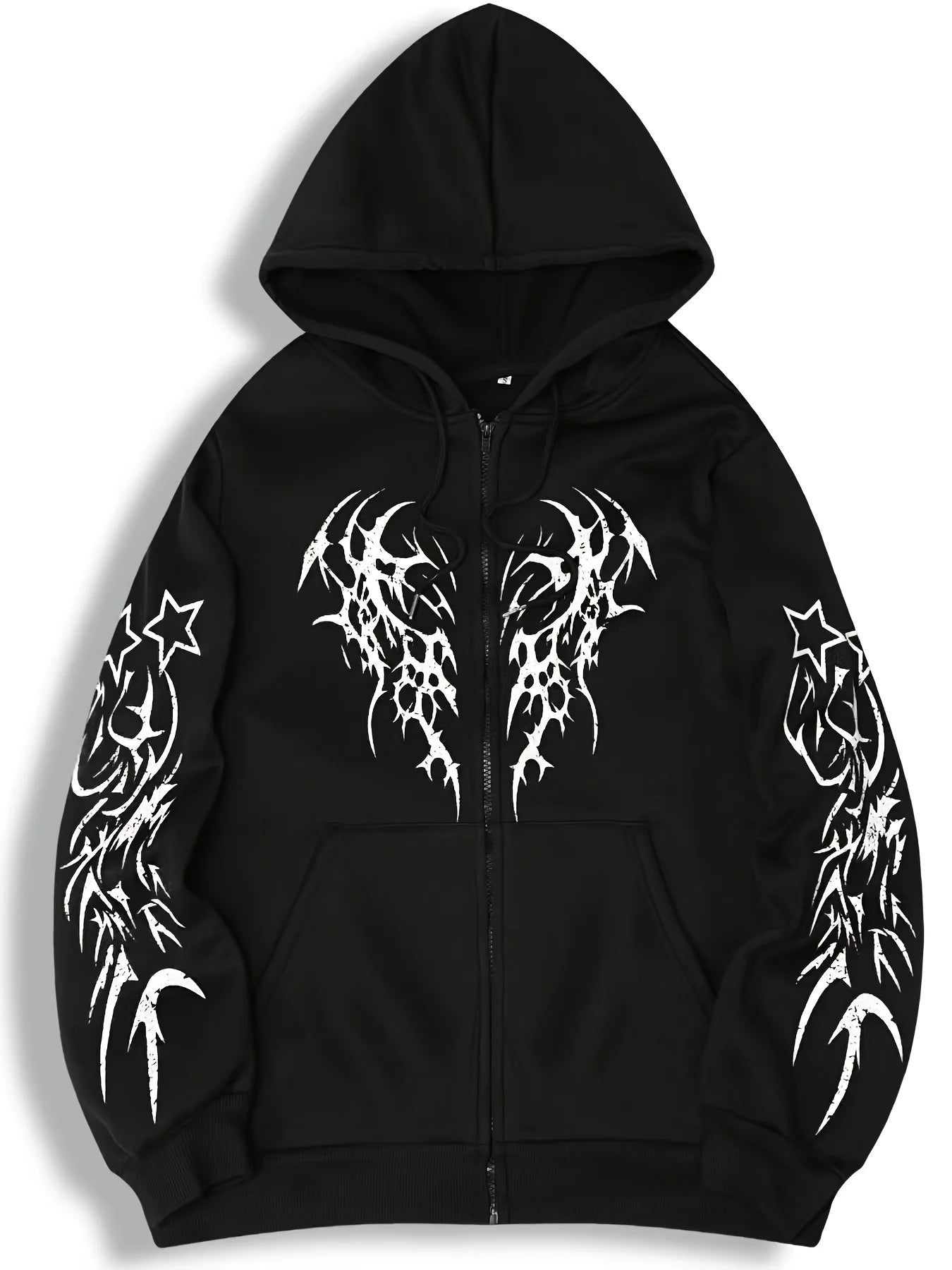 Autumn and Winter New Men's Fashionable and Trendy Casual Hoodie Zipper Jacket Y2K Printed Pattern Casual Retro Street Style Top