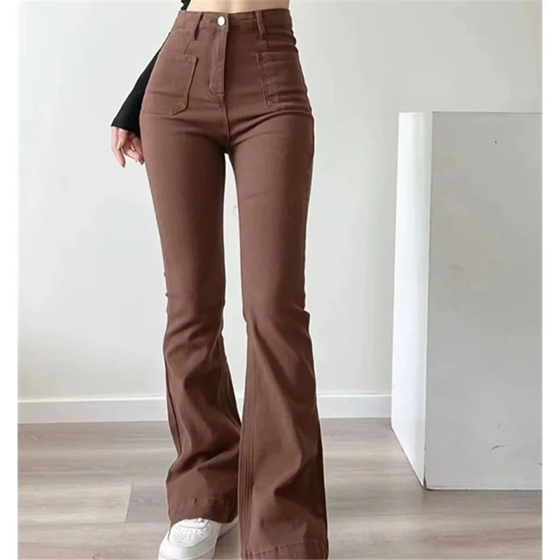 Women Flared Jeans Loose Denim Pants