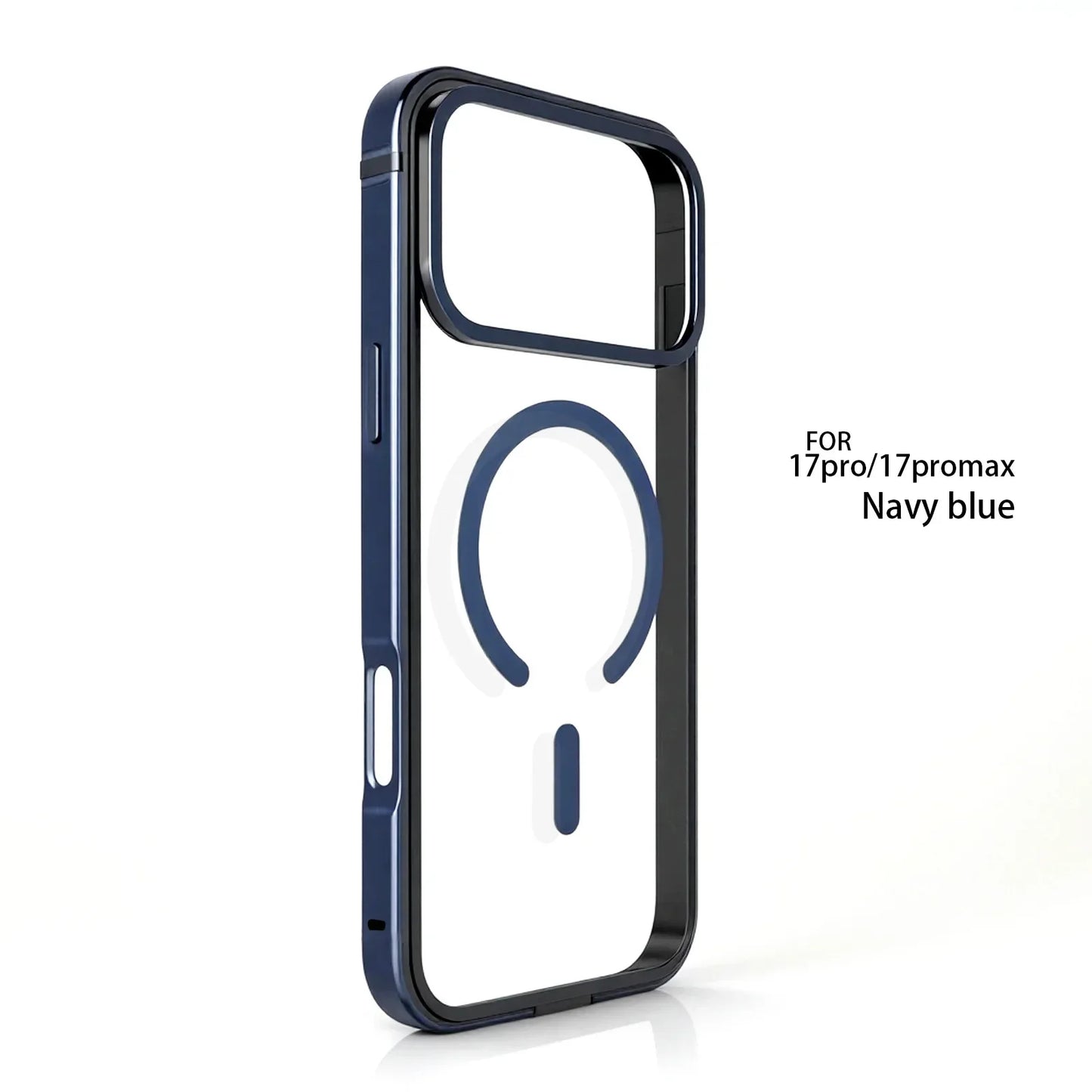For IPhone 17 Pro High-End Metal Frame Phone Case, 17 Promax Magsafe Magnetic Charging HD Backplate Phone Protection Cases