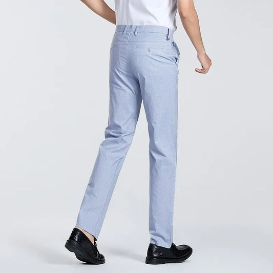 Men's Casual Trousers 2026 New Loose Fit Linen-Blend Straight Leg Pants Breathable Lightweight Comfort