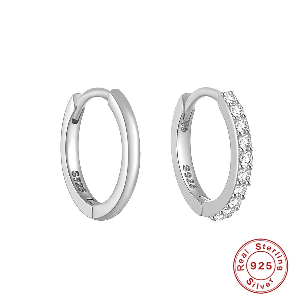 Ins Star Anise 925 Sterling Silver Earring For Women Hoop Earrings Crystal Fine Jewelry Glossy 18K Gold Mom Gift Trend