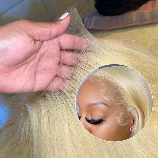 220 Density Straight Blonde 613 Hd Lace Frontal Wig 13x6 Brazilian Human Hair Wigs For Women 13x4 Lace Frontal Colored Wig