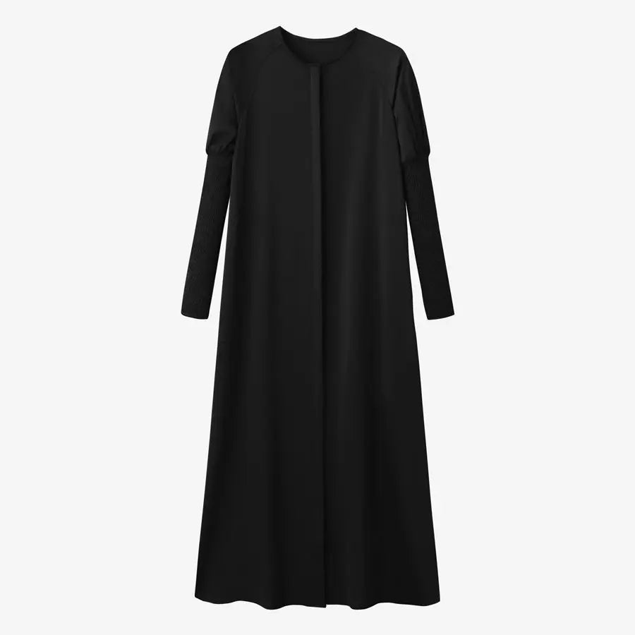 woman clothing satin dress button down design smocking sleeve maxi dress ( Ship out in 1 day)