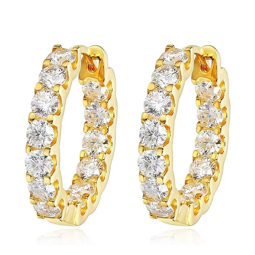 2.6cttw D Color Moissanite Earrings for Women 100% S925 Sterling Silver Hoop Earrings Plated 18K Fine Jewelry Wholesale